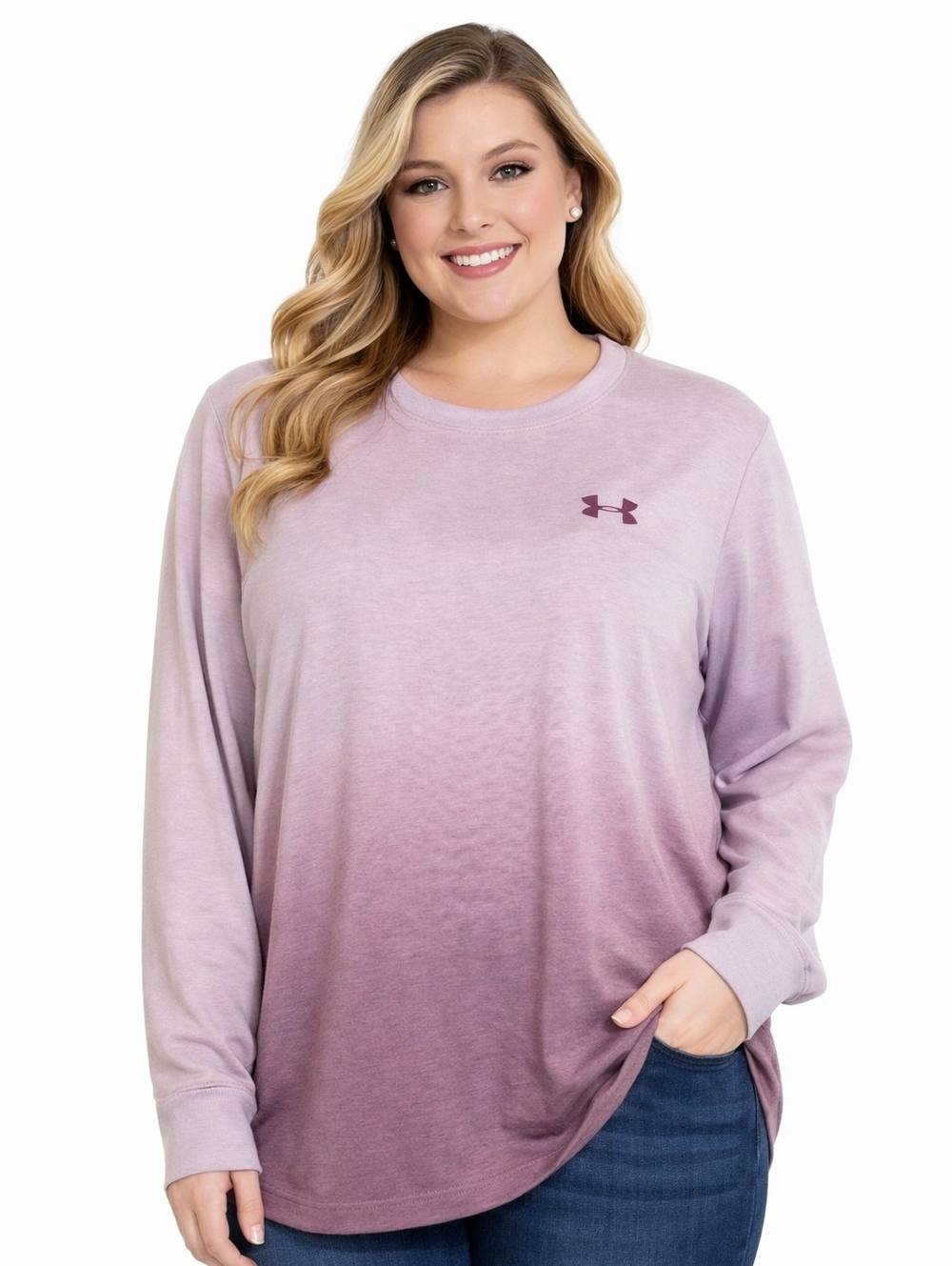 Under Armour Plum Ombre Color Women's Size  L,  Longsleeve Sweat Shirt